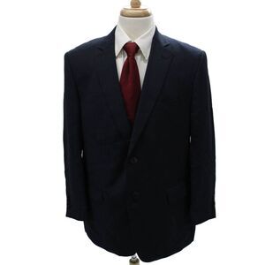 Pal Zileri Mens Blue Wool Blazer Button Closure Size 48